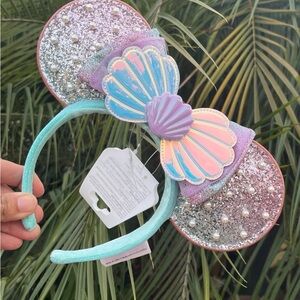 Disney Parks The Little Mermaid Seashell Pearls Minnie Ears Headband